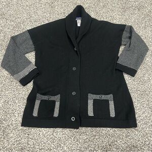 Patagonia lambswool cardigan Wool Blend Black Grey Women’s Large